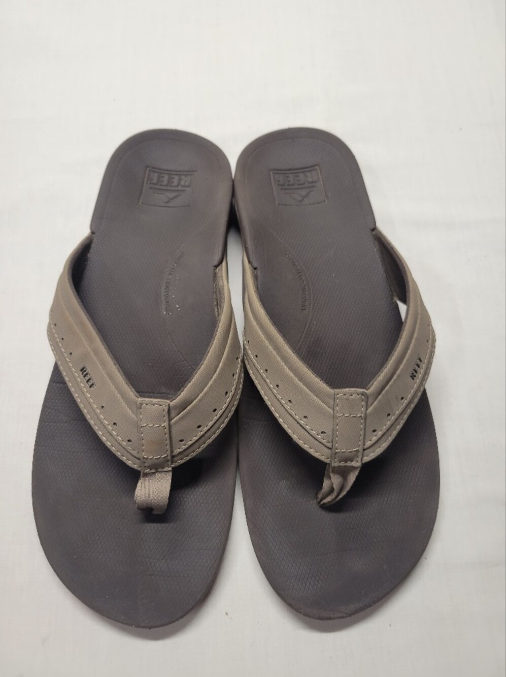 Mens 11 Reef Ortho Spring Brown Sandals Slippers In Good Preowned Condition